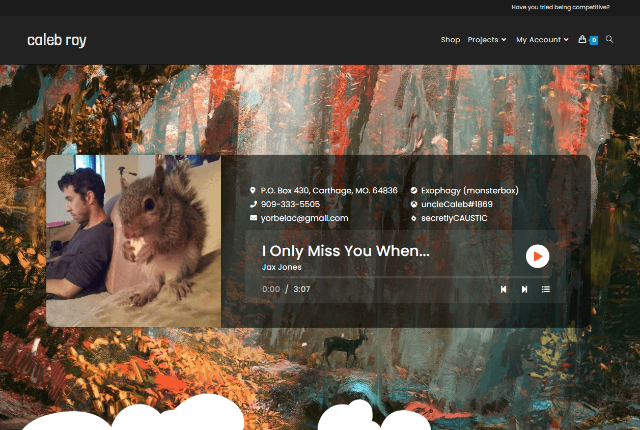 Caleb Roy website by My-Merch