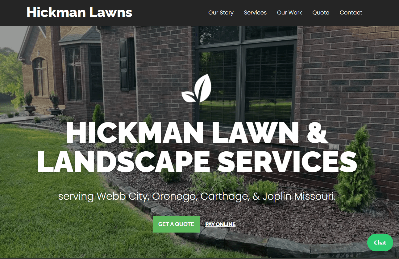 Hickman Lawns website by My-Merch