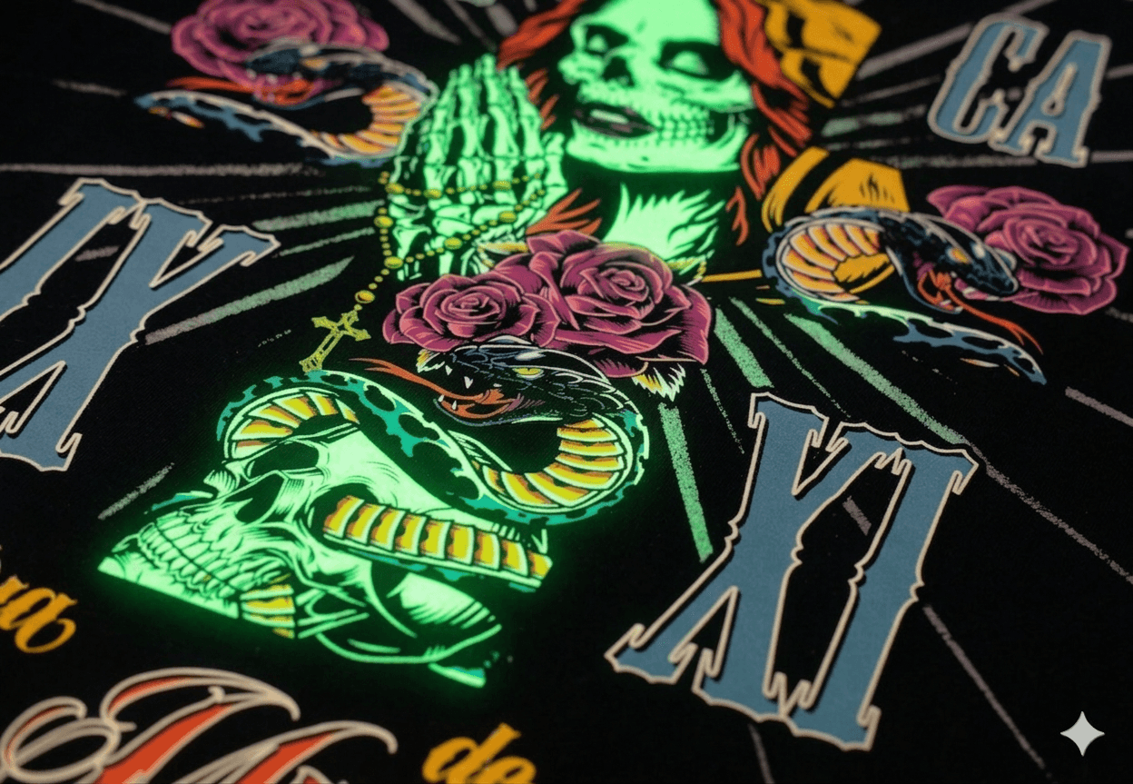 Glow in the Dark custom shirt printing